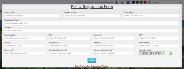 Banglarbhumi Registration Form