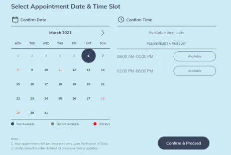 Appointment Date & Time Slot